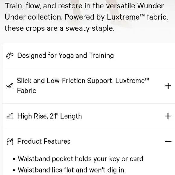 Lululemon Athletica Wunder Under HR Crop Leggings 21" in Red Merlot Size 8 - Picture 8 of 10